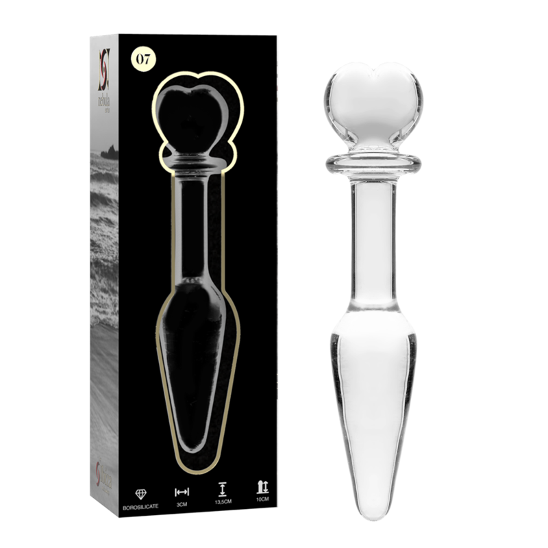 SÉRIE NEBULA PAR IBIZA - MODÈLE 7 PLUG ANAL VERRE BOROSILICATE CLAIR 13,5 CM -O- 3 CM