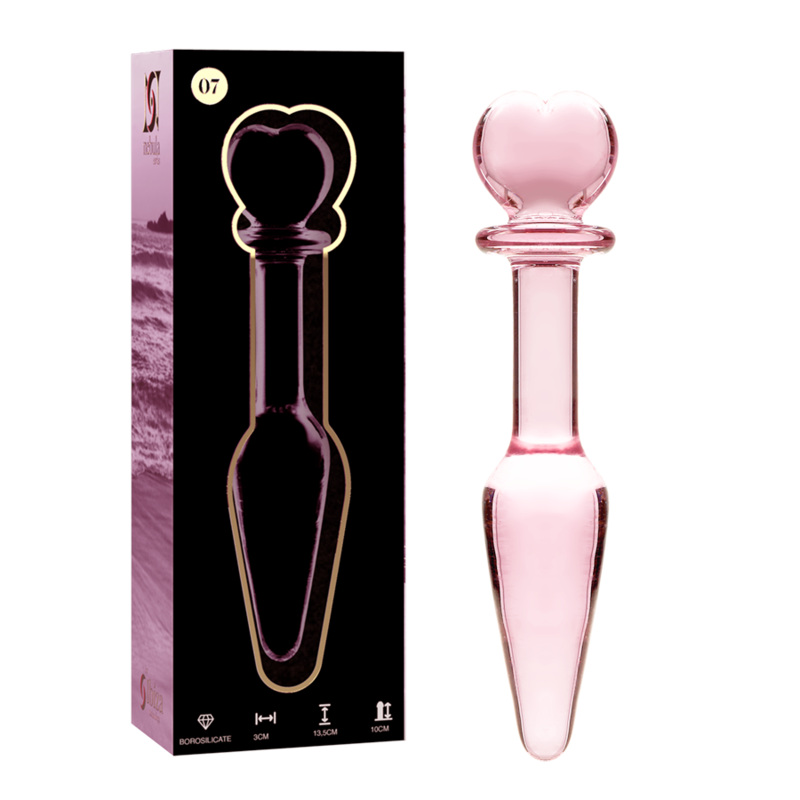 SÉRIE NEBULA PAR IBIZA - MODÈLE 7 PLUG ANAL VERRE BOROSILICATE ROSE 13,5 CM -O- 3 CM