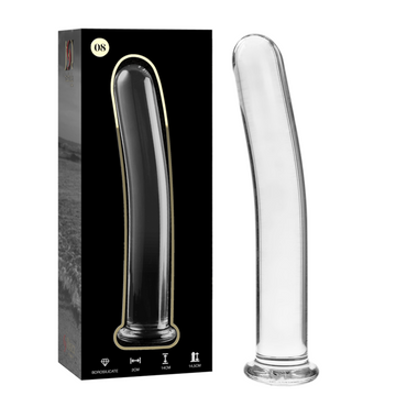 SÉRIE NEBULA PAR IBIZA - GODEMICHET MODÈLE 8 EN VERRE BOROSILICATE TRANSPARENT 14,5 CM -O- 2 CM