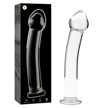 SÉRIE NEBULA PAR IBIZA - GODEMICHET MODÈLE 11 EN VERRE BOROSILICATÉ TRANSPARENT 16 CM -Ø- 3 CM