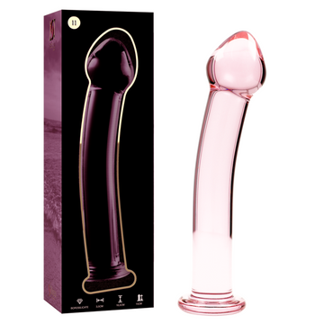 SÉRIE NEBULA PAR IBIZA - GODEMICHET MODÈLE 11 EN VERRE BOROSILICATE ROSE 16 CM -Ø- 3 CM