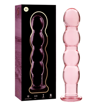 SÉRIE NEBULA PAR IBIZA - GODEMICHET MODÈLE 10 EN VERRE BOROSILICATE ROSE 16,5 CM -Ø- 3,5 CM