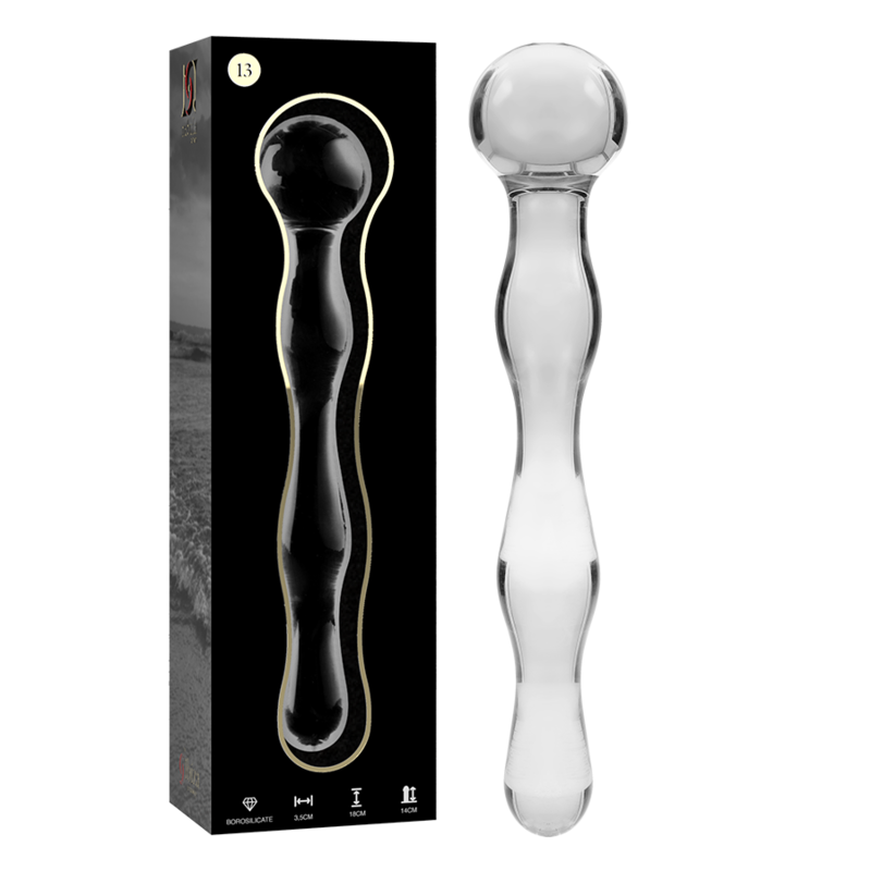 NEBULA SERIE VAN IBIZA - MODEL 13 DILDO BOROSILICAATGLAS HELDER 18 CM -O- 3,5 CM