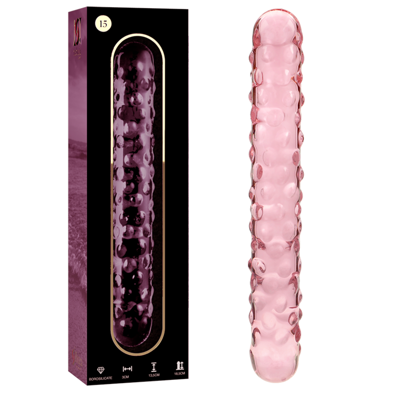 NEBULA SERIE VAN IBIZA - MODEL 15 DILDO BOROSILICAATGLAS ROZE 18,5 CM -O- 3 CM