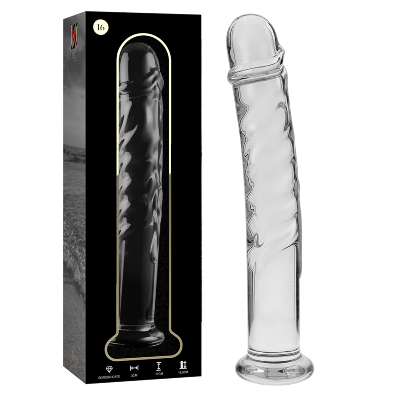 NEBULA SERIE VAN IBIZA - MODEL 16 DILDO BOROSILICAATGLAS HELDER 18,5 CM -O- 3 CM