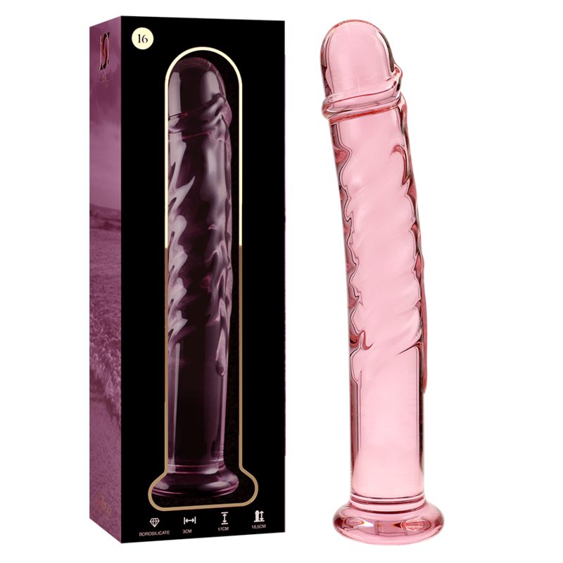 NEBULA SERIE VAN IBIZA - MODEL 16 DILDO BOROSILICAATGLAS ROZE 18,5 CM -O- 3 CM