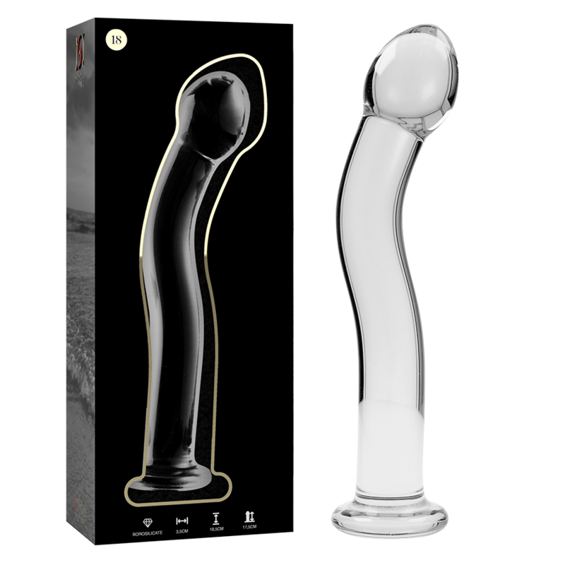 NEBULA SERIE VAN IBIZA - MODEL 18 DILDO BOROSILICAATGLAS HELDER 18,5 CM -O- 3,5 CM