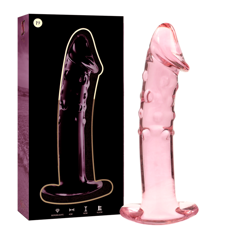 NEBULA SERIE VAN IBIZA - MODEL 19 DILDO BOROSILICAATGLAS ROZE 18,5 CM -O- 4 CM