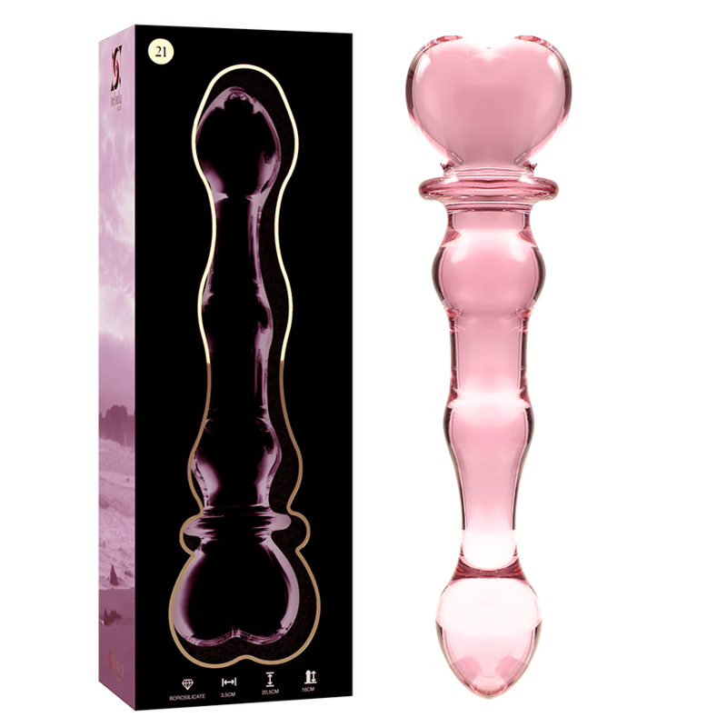 SÉRIE NEBULA PAR IBIZA - GODEMICHET EN VERRE BOROSILICATE ROSE 20,5 CM -Ø- 3,5 CM