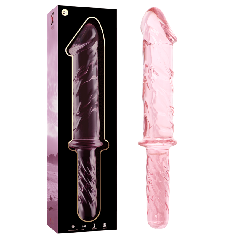 NEBULA SERIES BY IBIZA - MODÈLE 24 DILDO VERRE BOROSILICATE ROSE 28.5 CM -O- 5 CM
