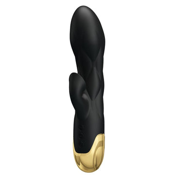 PRETTY LOVE - ZWARTE OPLAADBARE LUXE VIBRATOR MET VERGULDE RAND
