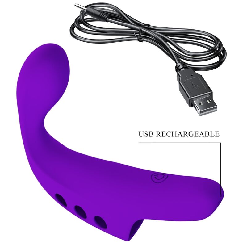 PRETTY LOVE - GORGON PURPLE OPLAADBARE VINGERVIBRATOR