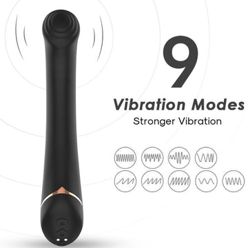 ARMONY - VIBRATOR MET VLAKKE KOP, SILICONE, ZWART