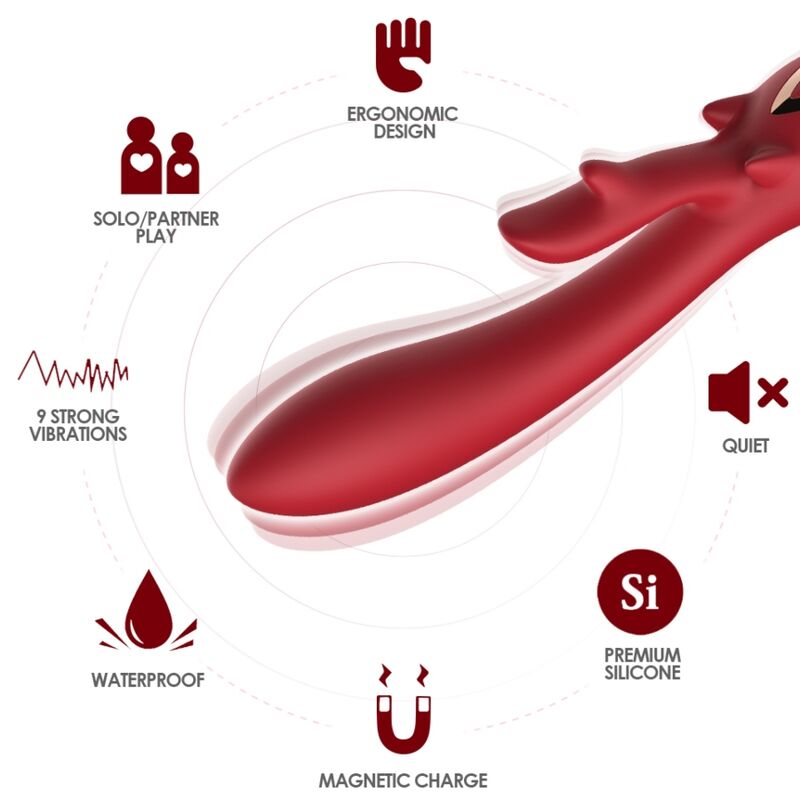 ARMONY - ELK VIBRATOR KONIJN GEBOGEN ROOD