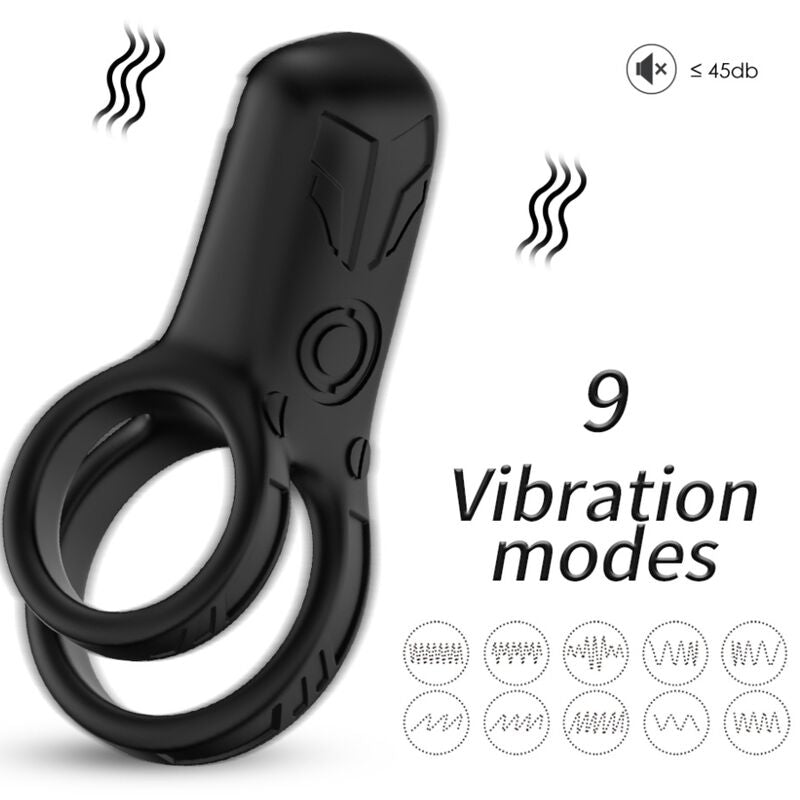 ARMONY - VIBRATOR MET DUBBELE RING ZWART