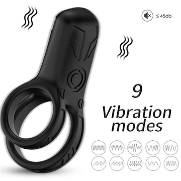 ARMONY - VIBRATOR MET DUBBELE RING ZWART