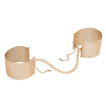 BIJOUX - MENOTTES EN MAILLE MÉTALLIQUE DORÉE DÉSIR MÉTALLIQUE