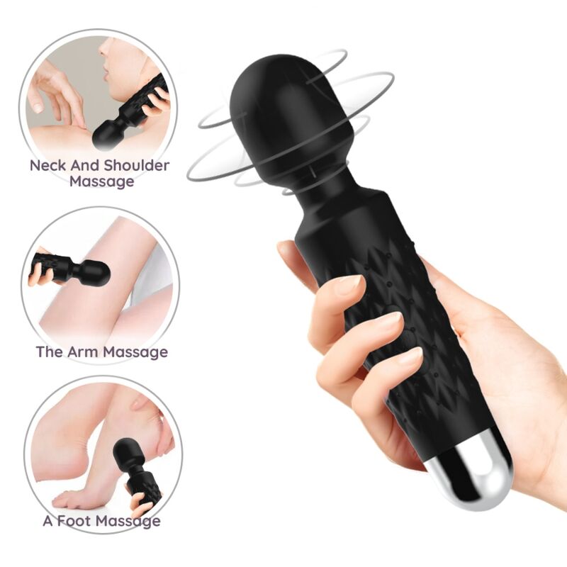 ARMONY - POSTMAN MASSAGEAPPARAAT &amp; VIBRATOR MET SUPERFLEXIBELE KOP, ZWART