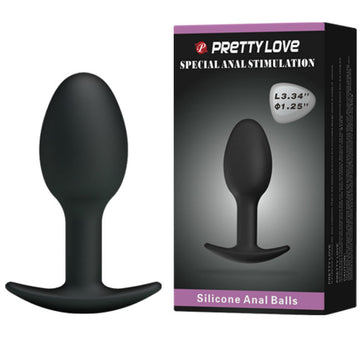 PRETTY LOVE - SILICONEN ANALE PLUG 6,5 CM ZWART