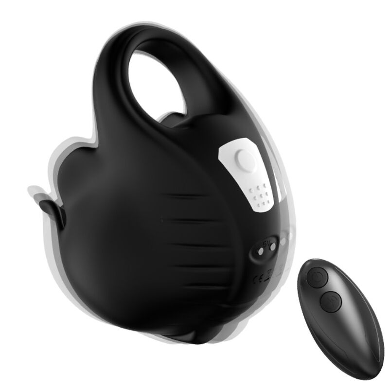 ARMONY - CUPPING VIBRATOR RING MET AFSTANDSBEDIENING, ZWART