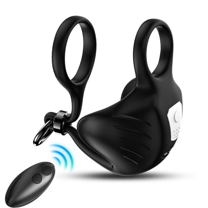 ARMONY - MANTA SCROTUM VIBRATOR RING MET AFSTANDSBEDIENING ZWART