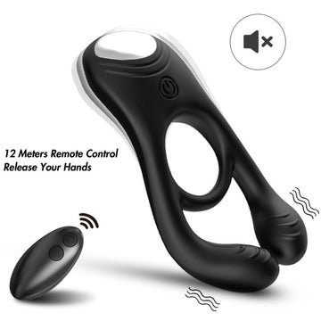 ARMONY - VEYRON DUBBELE VIBRATOR RING SPEELGOED VOOR STELLEN MET AFSTANDSBEDIENING ZWART