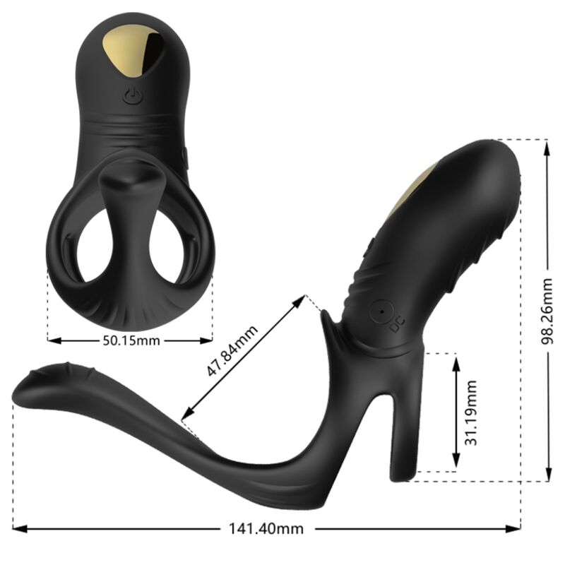 ARMONY - JOY JUMPER RINGVIBRATOR VOOR STELLEN &amp; ANALE PLUG ZWART