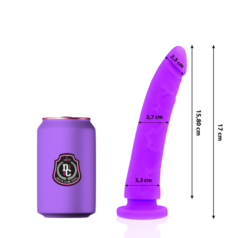 DELTA CLUB - SPEELGOED LILA DILDO MEDISCH SILICONE 17 CM -O- 3 CM
