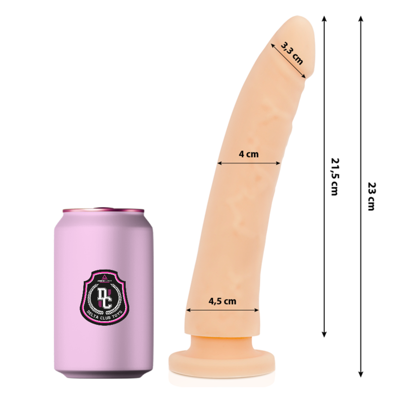 DELTA CLUB - SPEELGOED NATUURLIJKE DILDO MEDISCH SILICONE 23 CM -O- 4,5 CM