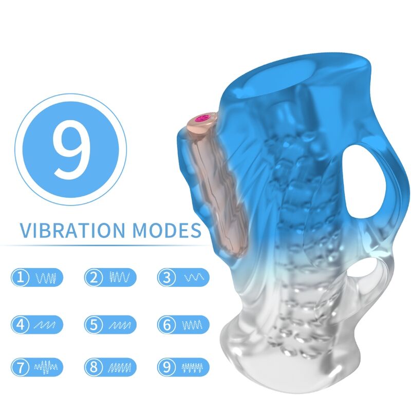 ARMONY - MASTURBATOR MET VINGER EN VIBRATOR, BLAUW GRADIENT