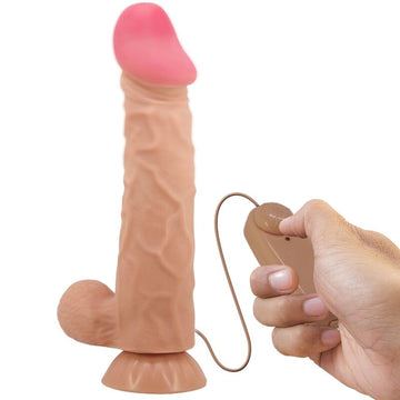 PRETTY LOVE - SLIDING SKIN SERIE REALISTISCHE DILDO MET SCHUIFBARE HUID, ZUIGNAP, AFSTANDSBEDIENING, HUIDSKLEURIG, 24 CM