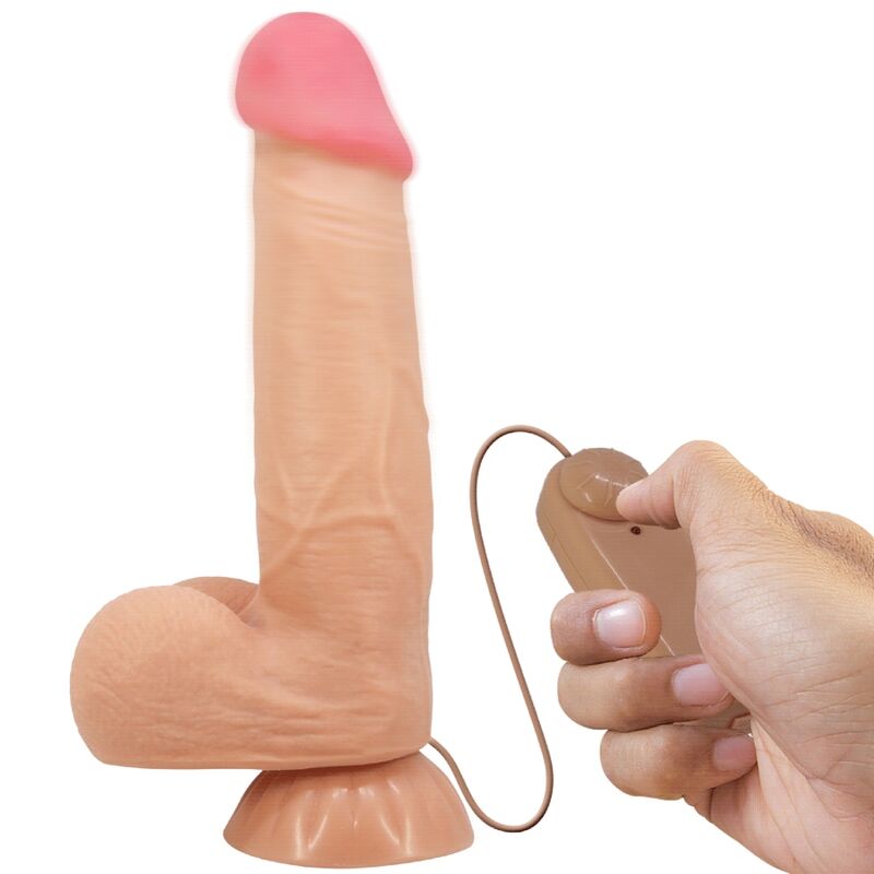 PRETTY LOVE - SLIDING SKIN SERIE REALISTISCHE DILDO MET SCHUIFBARE HUID, ZUIGNAP, AFSTANDSBEDIENING, HUIDSKLEUR 21,8 CM