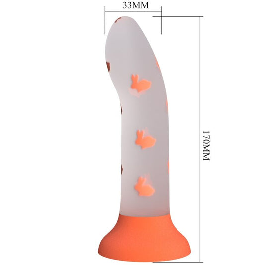 PRETTY LOVE - MAGISCHE NACHTVAL DILDO ZONDER VIBRATIE LICHTGEVENDE ORANJE
