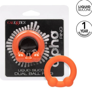 CALEXOTICS - ANNEAU DOUBLE BOULE ALPHA ORANGE