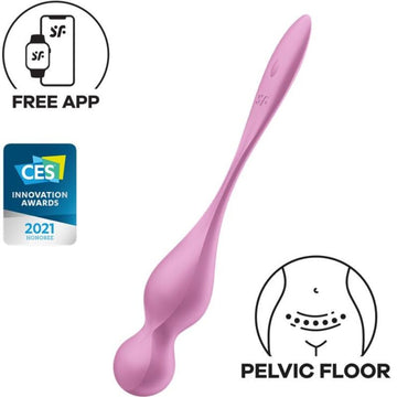 SATISFYER - ROZE VIBRERENDE KEGELBALLEN MET VERLIEFDHEIDSVOGELS