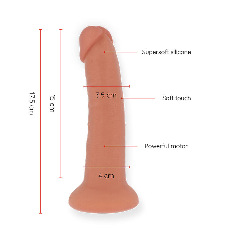 ONINDER - PETIT VIBROMASSEUR GODEMICHET BOGOTÁ 9 VITESSES NATUREL 17,5 CM -O- 4 CM - APPLICATION GRATUITE