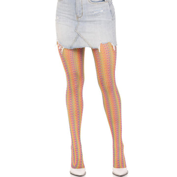 LEG AVENUE - BAS MULTICOLORES EN CROCHET
