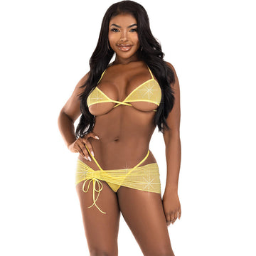 LEG AVENUE - ENSEMBLE TROIS PIÈCES DIAMONDS JAUNE M/L