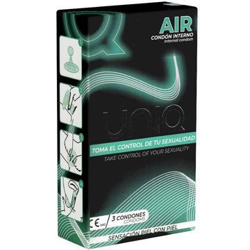 UNIQ - AIR LATEXVRIJ DAMESCONDOM 3 STUKS