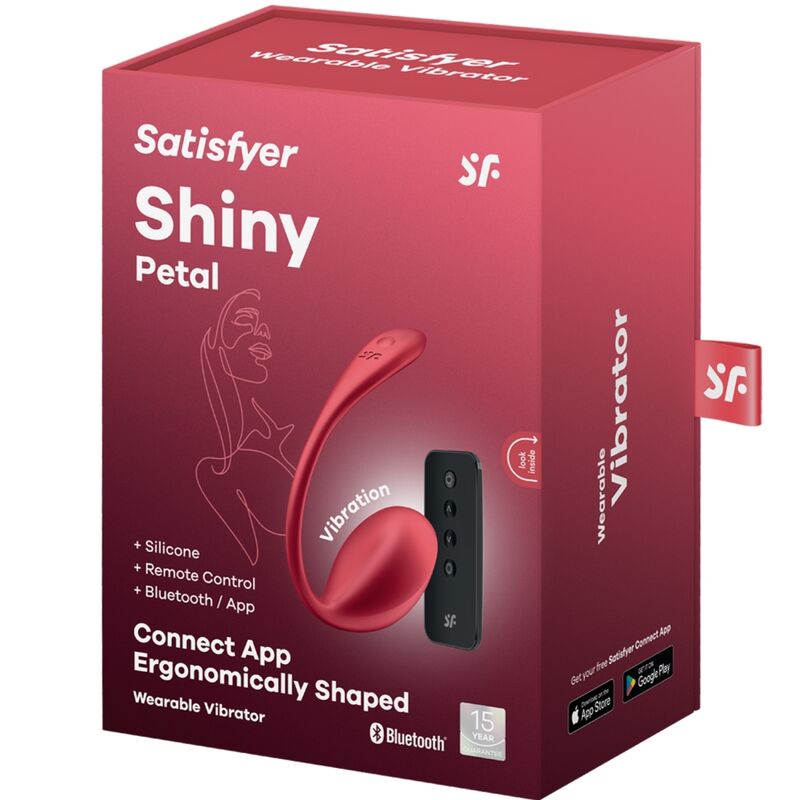 SATISFYER - GLANZENDE PETAL G-PUNT STIMULATOR MET AFSTANDSBEDIENING, ROOD, GRATIS APP