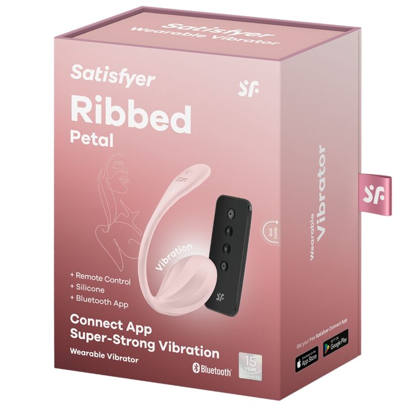 SATISFYER - RIBBED PETAL G POINT STIMULATOR MET AFSTANDSBEDIENING, GRATIS APP