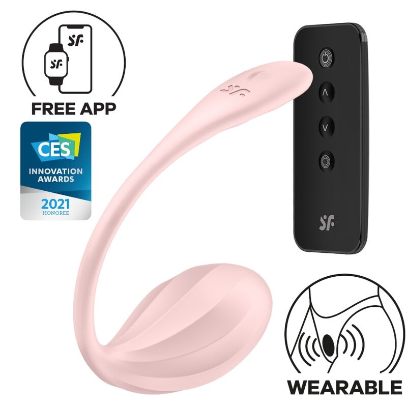 SATISFYER - STIMULATEUR TÉLÉCOMMANDÉ POINT G PÉTALE NERVURÉ ROSE APPLICATION GRATUITE