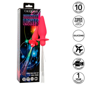 CALEXOTICS - SOUTHERN LIGHTS ANALE PLUG MET 10 VIBRATIES, ROZE SILICONE
