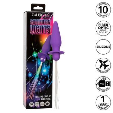 CALEXOTICS - SOUTHERN LIGHTS ANALE PLUG MET 10 VIBRATIES, SILICONE, PAARS