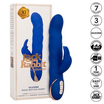 CALEXOTICS - JACK RABBIT VIBRATOR MET GOLFBEWEGING, BLAUW