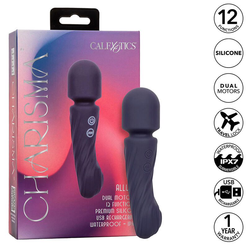 CALEXOTICS - CHARISMA ALLURE MASSAGEAPPARAAT MET DUBBELE MOTOREN, 12 FUNCTIES, 17,25 CM X 4,5 CM, PAARS