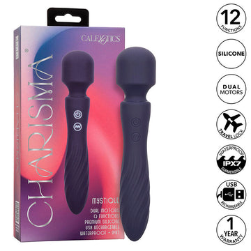 CALEXOTICS - CHARISMA MYSTIQUE MASSAGEAPPARAAT MET DUBBELE MOTOREN, 12 FUNCTIES, 20,5 CM X 4,5 CM, PAARS
