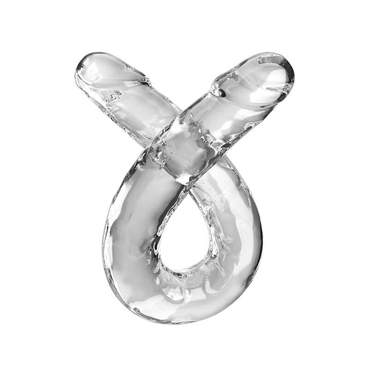 KING COCK - DOUBLE TROUBLE DUBBELE DILDO 46 CM TRANSPARANT