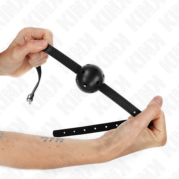 KINK - BÂILLON BOULE NOIR RESPIRANT SIMPLICITÉ 4,5 CM BAILLON 62 x 1,5 CM