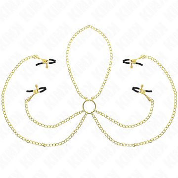 KINK - 4 NIPPLE AND CLIT CLAMPS ADJUSTABLE GOLD